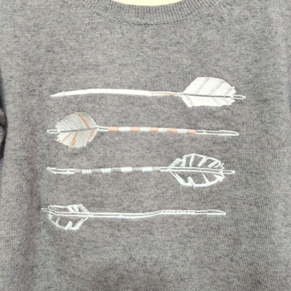 J Crew Sweater Womens Small Arrow Gray Wool Blend - Picture 2 of 8